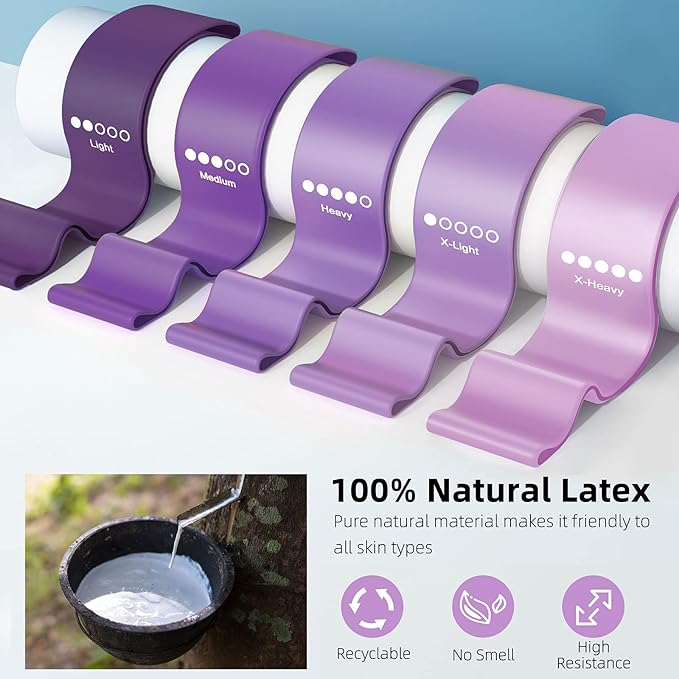 Resistance Bands for Working Out, Elastic Pilates Flexbands for Physical Therapy Yoga, Stretch Exercice Loop Bands for Booty Legs