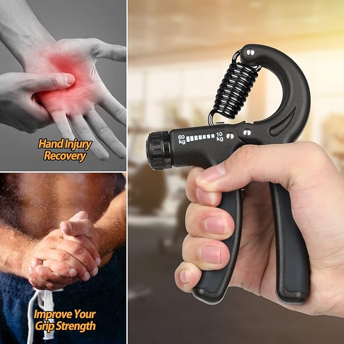 2 Pack Grip Strength Trainer 22-132Lbs (10-60kg), (10-60kg), Forearm