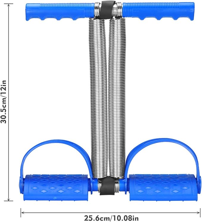 Elastic Sit Up Equipment, Pull Rope Dual Spring Tension Foot Pedal Sit Up Equipment for Abdominal, Leg Exerciser Tummy Trimmer Sport Fitness Slimming Training Bodybuilding at Home Gym