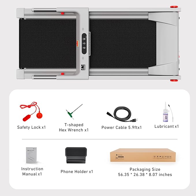 DeerRun Treadmills for Home with Incline and Handles, 3.5 HP Foldable Treadmill 350 LBS Weight Capacity for Small Spaces, Folding Running Machine with Smart APP