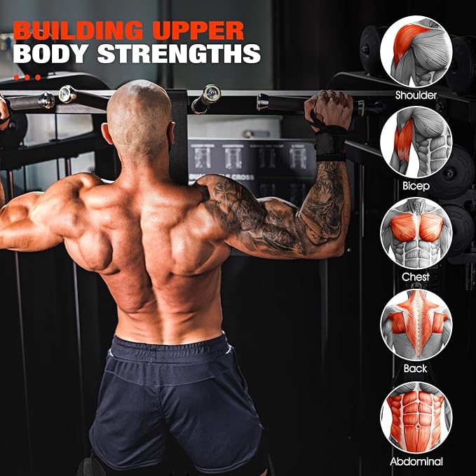 HPYGN Pull Up Assistance Bands, Heavy Duty Resistance Band for Pull Up Bar, Adjustable Weight/Size with Fabric Feet/Knee Rest, Bands for Pull Up Assist for Strength Training, Pull Up Assist Band