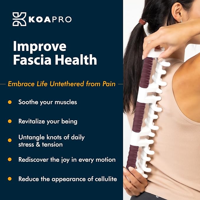 KOAPRO Facia Blaster for Cellulite and Sore Muscles – Large, Full Body Manual Trigger Point Massager for Deep Tissue Relief on Back, Neck, Legs, Myofascial Release Tool Alleviates Tension and Aches