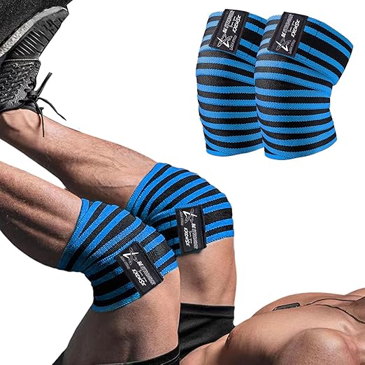 LARA STAR Knee Wraps for Weightlifting (1 Pair),Knee Straps for Squats Cross Training WODs Gym Workouts Weightlifting Fitness & Powerlifting,Alternative Knee Sleeve,72" Compression & Elastic Support