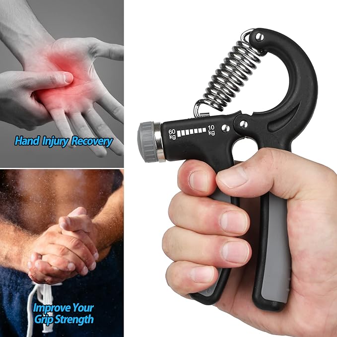 2 Pack Grip Strength Trainer 22-132Lbs (10-60kg), (10-60kg), Forearm