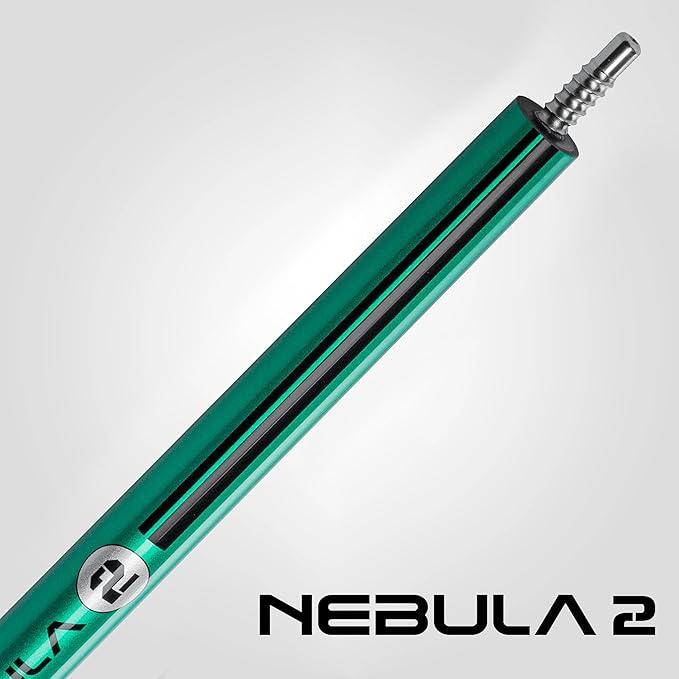 RHINO Nebula 2 Pool Cue - 100% Carbon Fiber Shaft & Composite Butt. Time Crystal Tip, Pro Taper Design, 12.4 mm,12.8 mm. 3/8-8 Joint, 3D Friction Grip. Low Deflection Pool Cue