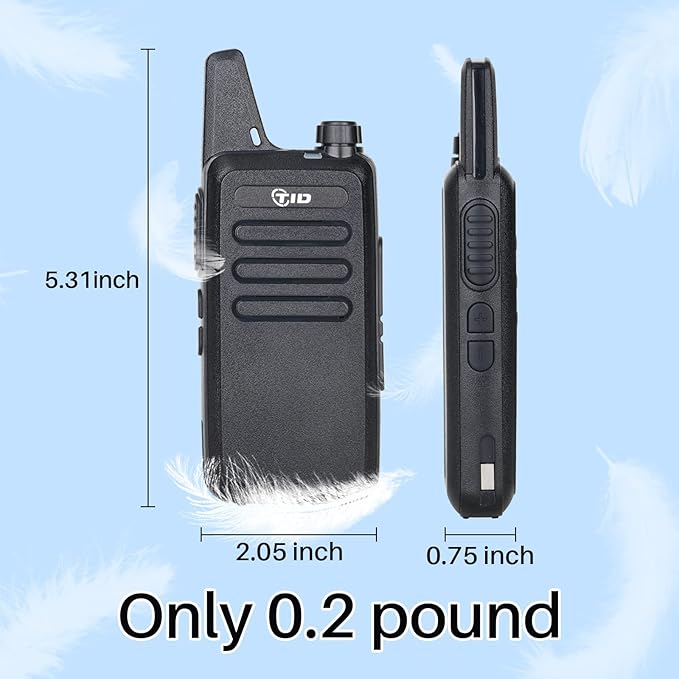 2 Pack Tid Radio TD-M8s Rechargeable Walkie Talkies