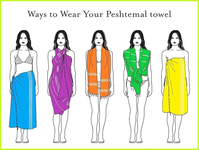 HAVLULAND Turkish Cotton Beach Towels, Bath Towel, Oversized 72"x40", Quick-Dry, Absorbent, Lightweight, Sand-Free, Ideal for Beach, Pool, Yoga, Travel, Camping Pack of 6 Turquoise