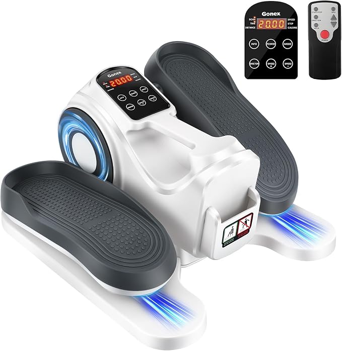 Gonex Under Desk Elliptical Exercise Machine, Leg Exerciser While Sitting for Seniors, 3-in-1 Mini Seated Pedal Exerciser as Seen on TV, 10 Resistance Levels, Manual/Auto Mode Mode for Home Office