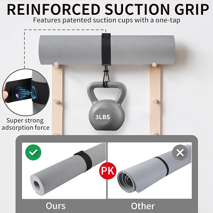 25" Yoga Mat Strap | Slap Band Holder for Carrying and Storage Mats | Rolled Scrunchie Yoga Essential Accessory