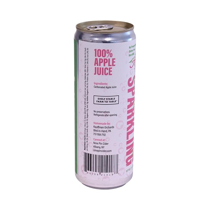 Kauffman Orchards Sparkling Apple Cider, 12 oz. Can (Pack of 12)