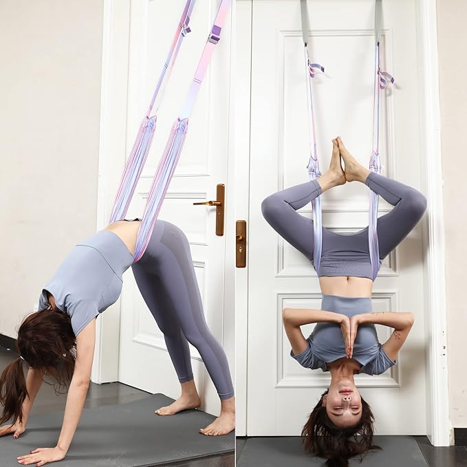 Tchrules Leg Stretcher Strap, Backbend Training Belt with Door Anchor, Flexibility Trainer Stretching Equipment Assist Stretch Strap for Fitness Gymnastics Dance Aerial Yoga Ballet