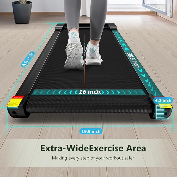 Walking Pad, Under Desk Treadmill for Home, Portable Treadmill 300 lbs Capacity (Orange-Handrail New)