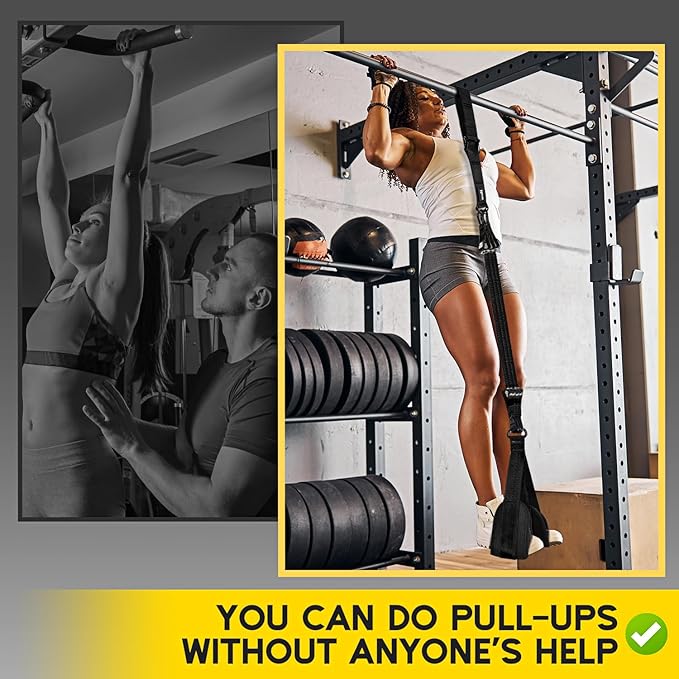 Pull Up Assistance Bands, Adjustable Heavy Duty Resistance Band for Pull Up, 3 Pull Up Bands, Comfortable Fabric Feet/Knee Rest, Assistance Bands for Pull-Up, Home Fitness, Body Stretching