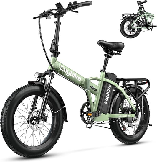 1000W Folding Electric Bike, 48V 20AH Large Removable Battery E Bike, 30+MPH, 80 Miles Max Range, 20" Fat Tire Electric Bike for Adults, Adult Electric Bicycles for Commute Beach Snow
