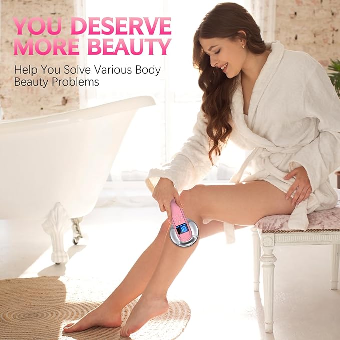 Body Sculpting Machine - Professional Cordless Cellulite Massager - Suitable for Belly, Neck, Leg, Hip, Arm (Pink)