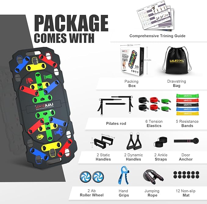 LALAHIGH Portable Exercise Equipment: Complete Home Fitness System