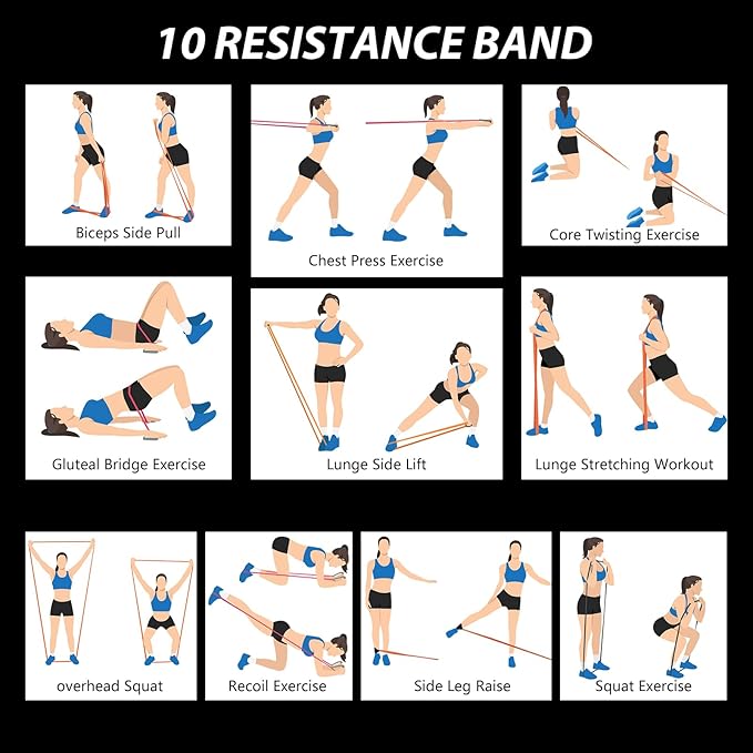 Resistance Bands for Working Out, Pull Up Assistance Bands, Exercise Workout Bands Set for Men Women, Stretch Bands for Physical Therapy, Muscle Training, Home Workouts