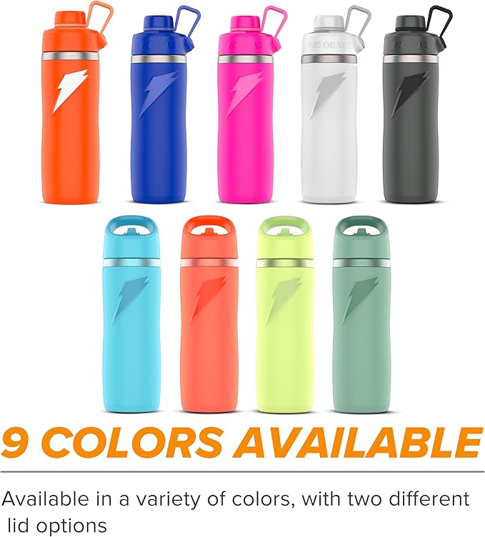 Gatorade 'Overtime' 22oz Stainless Steel Water Bottle, Twist Cap, Orange