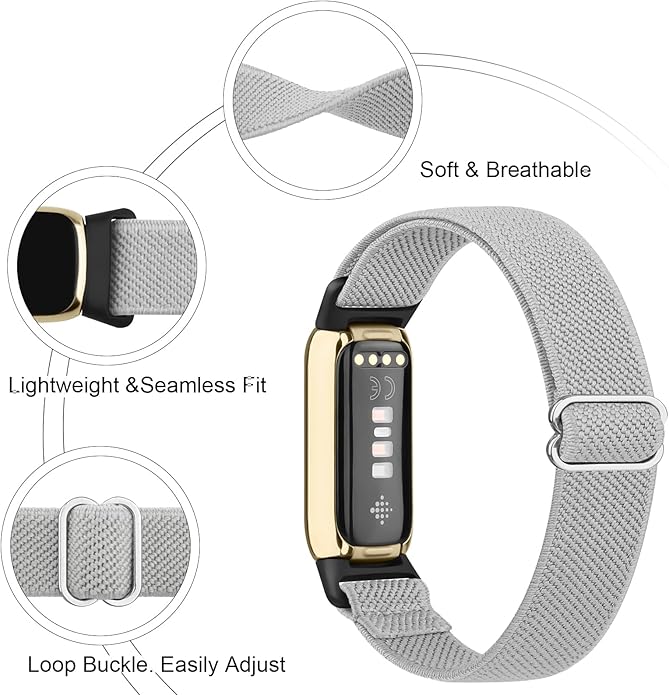2 Pack Adjustable Elastic Bands for Fitbit Luxe Bands