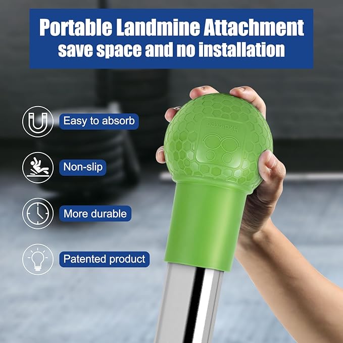Landmine Attachment for Barbell, T Bar Row Attachment Fits 2 Inch Olympic Bars,Barbell Landmine Attachment for Press, Row, Spin, Split Squats