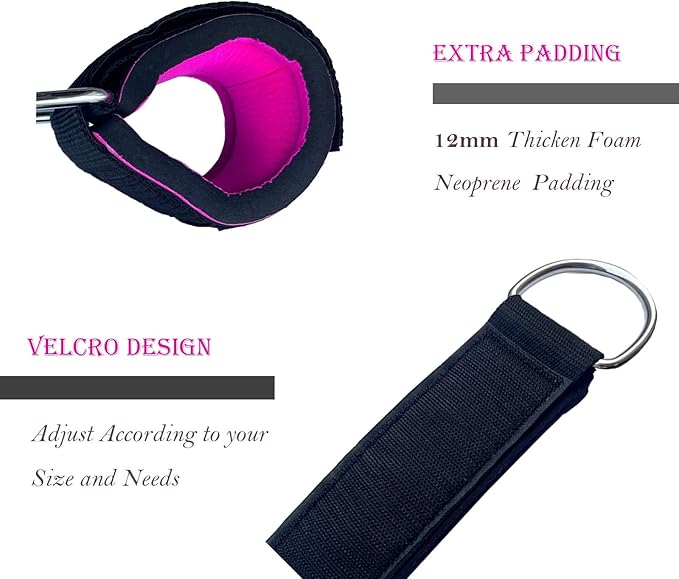 Ankle Workout Straps for Tonal Gym Machine,Hot Pink Adjustable Ankle Strap Attachments for Tonal,with Special Tonal Adapter Accessory