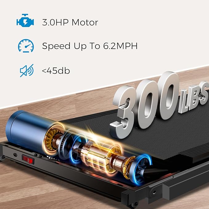 Portable Foldable Treadmills for Home, Small Folding Treadmill for Home Office with 300 LBS Capacity, Walking Running Exercise Electric Compact Treadmill with LED Display