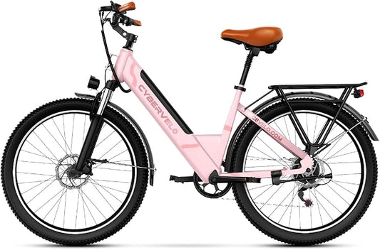 1000 Peak Electric Bike for Adults,up 80 Miles Removable Battery Ebike, 26" Electric E Bike with 7-Speed,Adult Electric Bicycles for Commute Beach Snow Womens All Terrain