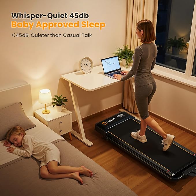 Walking Pad Treadmill, 3 in 1 Foldable Under Desk Treadmills for Home Office, Small Walking Pad with Incline Handle Bar, 300lbs Capacity 2.5HP Portable Running Machine with APP Remote Control