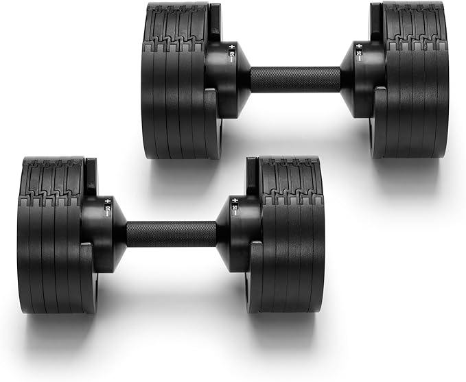 NÜOBELL® Adjustable Dumbbell Set, 5-50 LB or 5-80 LB, Easy Twist 2024-25 Model, All-In-One Weights Set (Pair) for Home, Original Manufacturer