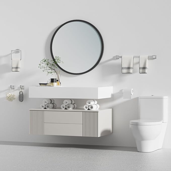 10-Pieces Brushed Nickel Bathroom Accessories Set 23.6 Inch