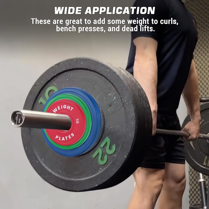 2 In Change Plates 1.25LB 2.5LB 5LB 10LB Fractional Weight Plates,Bumper Plates for Weight Lifting,Strength Training Gym Home,Rubber Coating