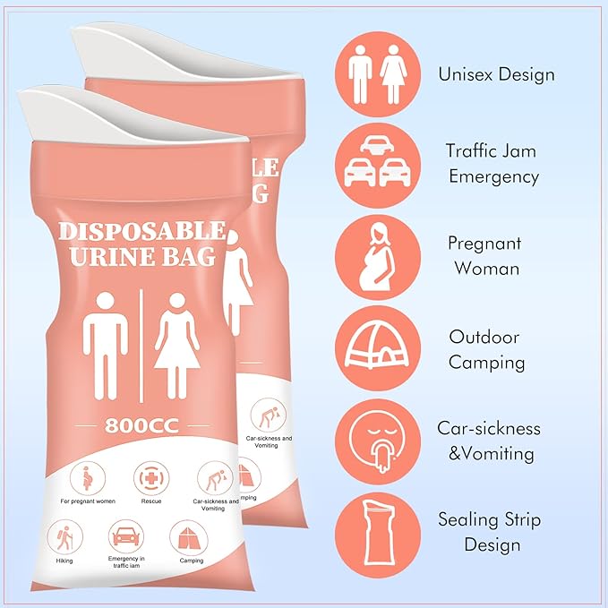 DIBBATU Disposable Urinal Bag 24 PCS 800ML Emergency