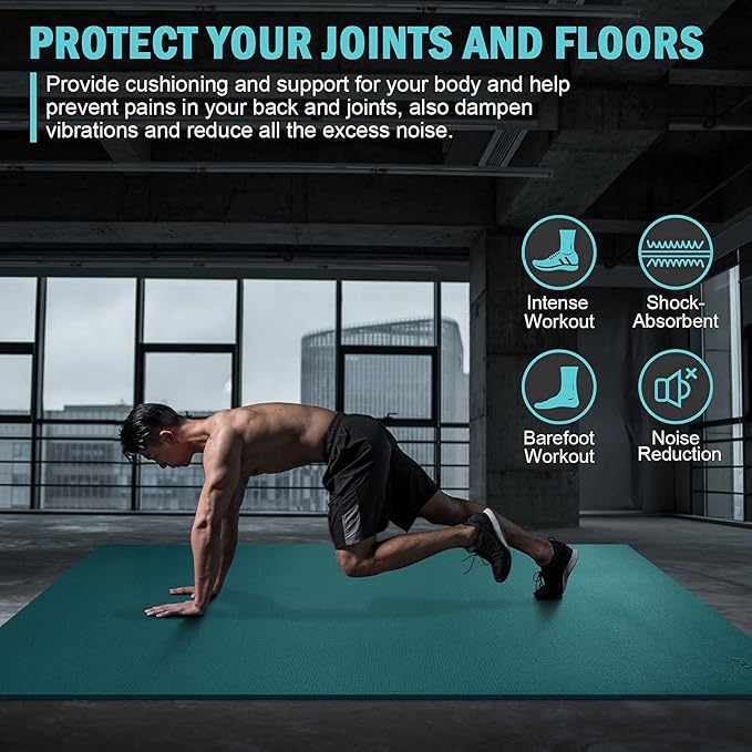 Large Exercise Mat 8'x5' 12'x6' Workout