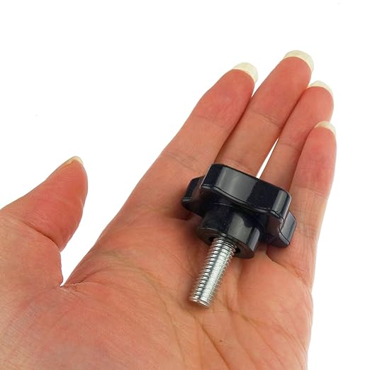 2 Pack Black 8mm(M8) Thread Replacement Star Hand Knob Tightening Screw (M8 x 20mm)