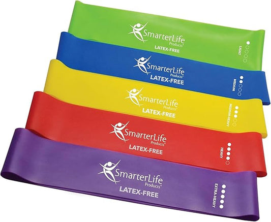 SmarterLife Resistance Bands for Working Out, Latex-Free Exercise Bands for Women, Men, 5 Extra Wide Workout Bands for Weight Loss, Home Gym, Booty Bands, Physical Therapy Bands, Workout Guide
