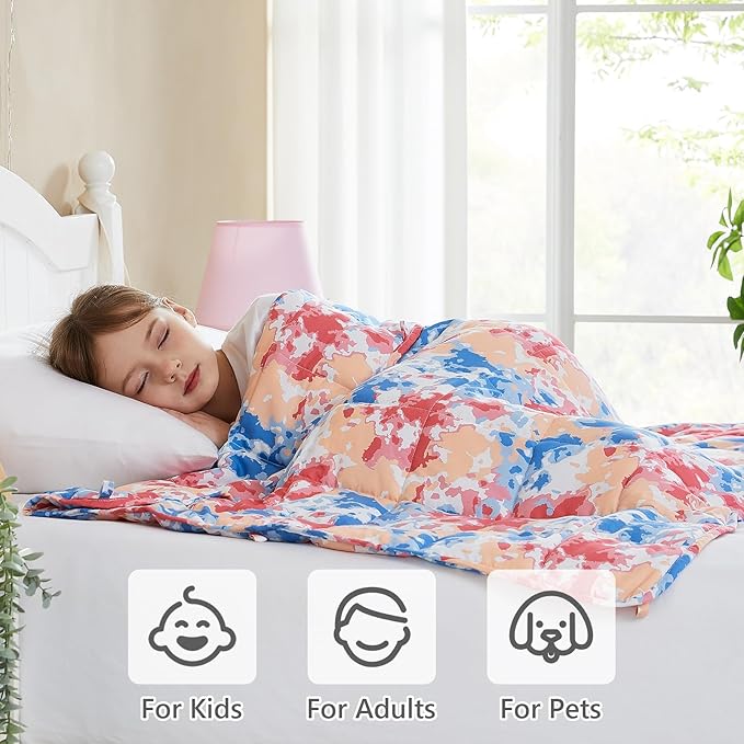 L'AGRATY Weighted Blanket - 36"x48" 3lbs Weighted Blanket Microfiber Material with Glass Beads Small Blanket for All-Season Summer Fall Winter Soft Thick Blanket