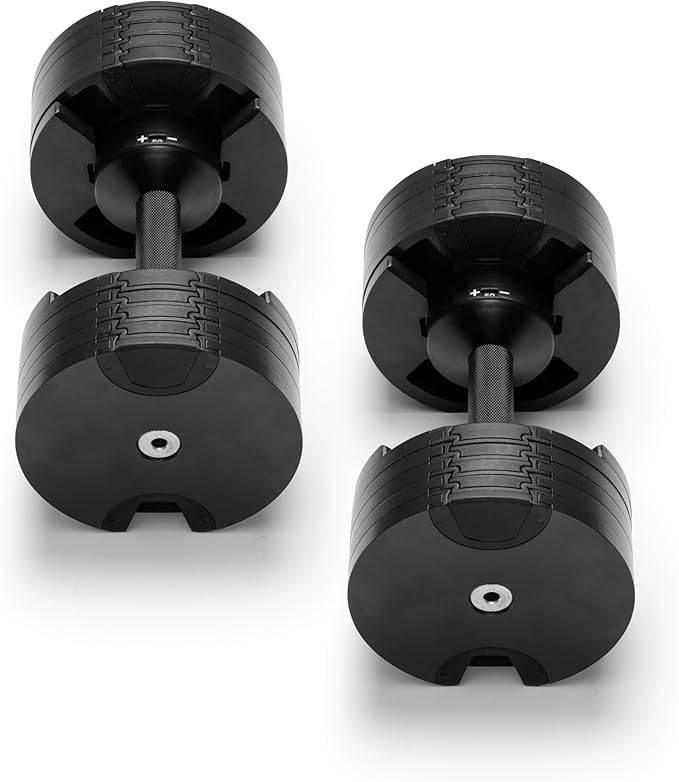 NÜOBELL® Adjustable Dumbbell Set, 5-50 LB or 5-80 LB, Easy Twist 2024-25 Model, All-In-One Weights Set (Pair) for Home, Original Manufacturer