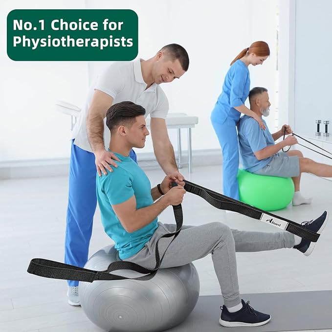 Stretching Strap Yoga Straps for Physical Therapy, 10 Loops Non-Elastic Stretch Band for Pilates, Flexibility, Exercise and Gymnastics