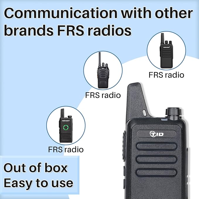 2 Pack Tid Radio TD-M8s Rechargeable Walkie Talkies