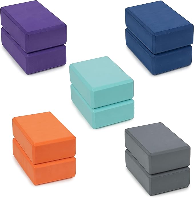 3" Yoga Block, 10 Pack Bulk EVA Foam Yoga Blocks, Firm and Supportive Yoga Brick, Balance Foam for Stretching, Pilates, and Workout, 3" x 6" x 9"