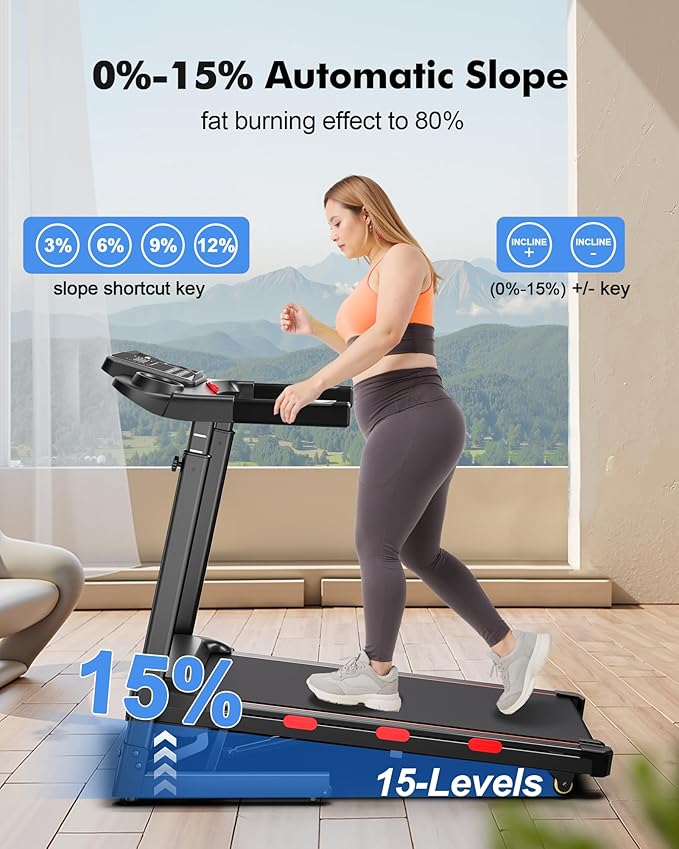 8.7MPH Walking Pad Treadmill for Home with Incline, 3.5HP Real Brushless Treadmill with Incline 350 lb Capacity, Double Deck Running Desk Treadmills Support App and Pre-Set Mode