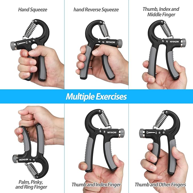 2 Pack Grip Strength Trainer 22-132Lbs (10-60kg), (10-60kg), Forearm