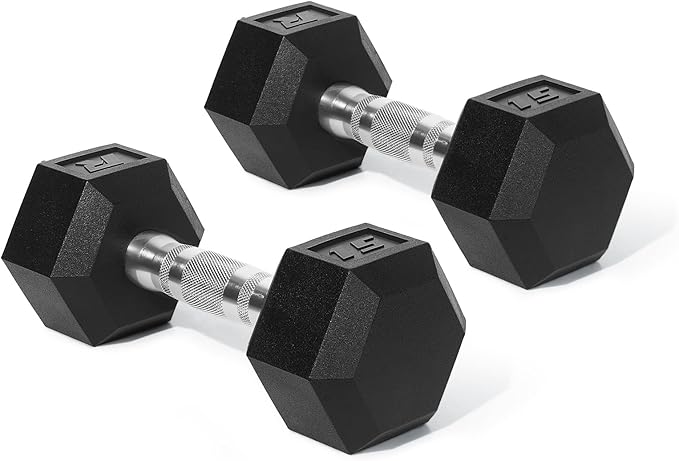 RitFit 5-650 LBS PVC Encased Hex Dumbbell Sets with Optional Rack for Home Gym, Hand weight with Chrome Handle for Strength Training, Workouts