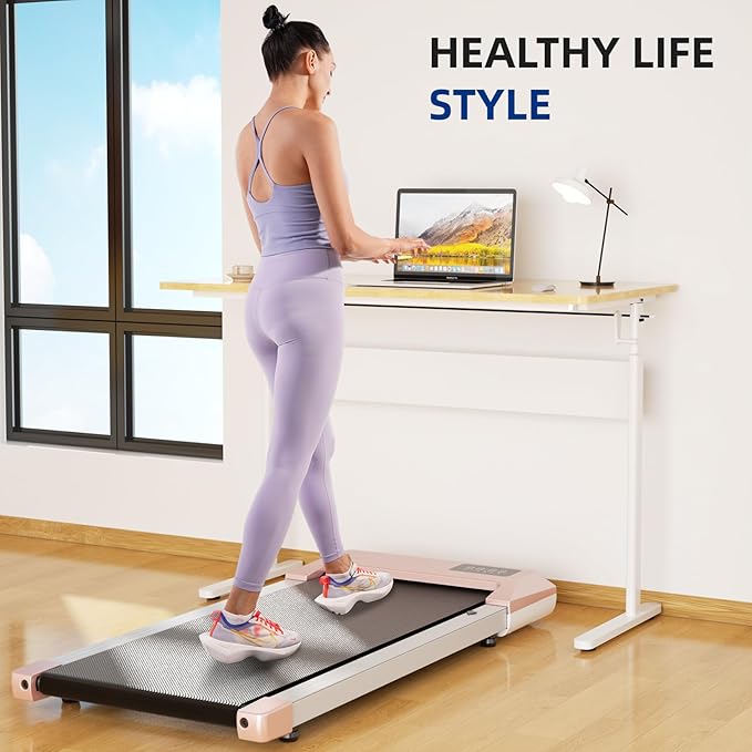 SupeRun Walking Pad, Under Desk Treadmill, 3 in 1 Portable Treadmill with Remote Control LED Display, 2.5 HP Quiet Walking Jogging Machine for Office Home Use, 300 Lbs Capacity