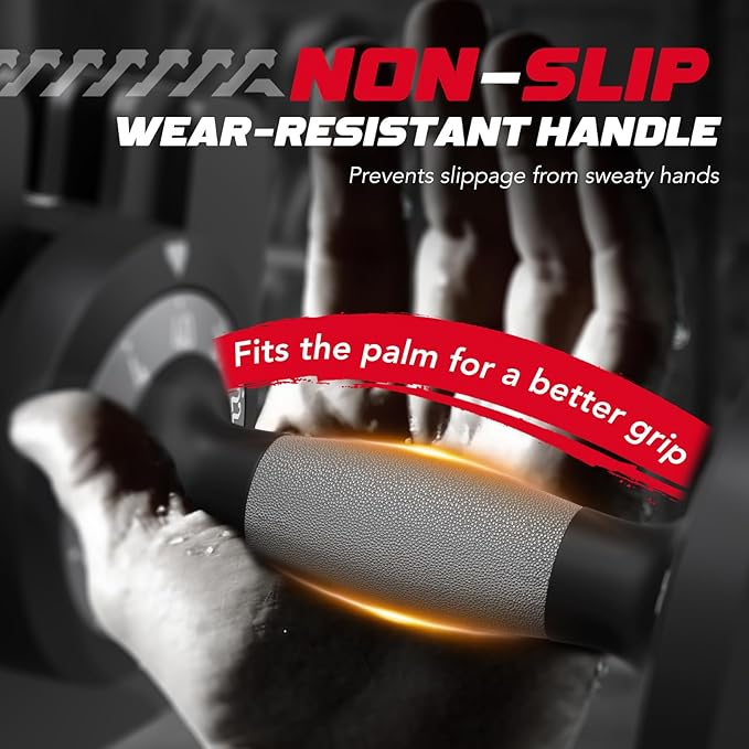 Keppi Adjustable Dumbbells Set-25lb/40lb/55lb/60lb, Anti-Slip Metal Fast Adjust Weight Handle, Exercise & Fitness for Full Body Workout - Adjustable Dumbbell Series