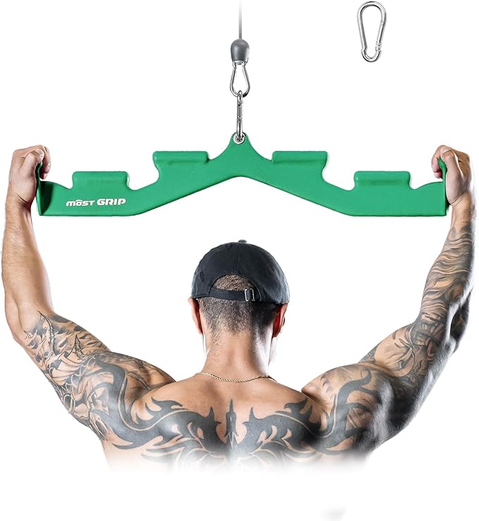 LAT Pull Down Bar with 6 Ergonomic Handles, Neutral Grip LAT Pulldown Attachments for Whole Back Training, Wide Grip LAT Pulldown Bars for Home Gym Cable