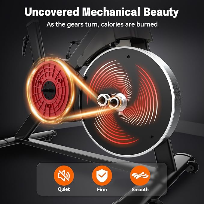 Exercise Bike, Indoor Stationary Bike for Home with Silent Belt Drive, Adjustable Resistance, App Compatible Cycling Bike with LCD Monitor, 330lbs Capacity Workout Bike