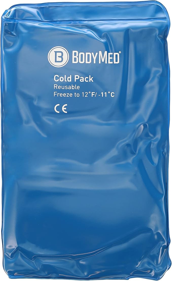 BodyMed Reusable Vinyl Ice Pack for Knee, Arm, Elbow, Shoulder, Back - Professional Grade Cold Therapy for Injuries, Aches, Swelling, Bruises, Sprains - 12 in. x 7 in. (Half)