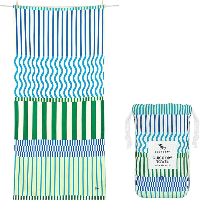 Dock & Bay Beach Towel - Quick Dry, Sand Free - Compact, Lightweight - 100% Recycled - Includes Bag - Sunset Boulevard - Set of 4 - Large (160x90cm, 63x35)