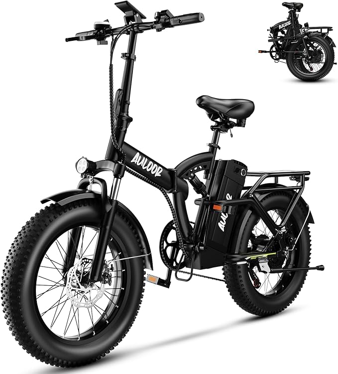 1000W Folding Electric Bike, 48V 20AH Large Removable Battery E Bike,30+MPH, 80 Miles Max Range, 20" Fat TireElectric Bike for Adults, Adult Electric Bicycles for CommuteBeach Snow